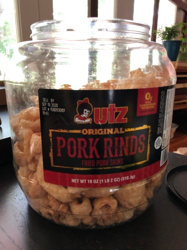 Costco barrel of Pork Rinds